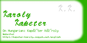 karoly kapeter business card